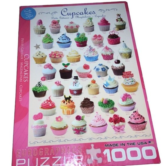 EuroGraphics Cupcake Celebration Puzzle (1000-Piece) Plus Sm Puzzle- Complete - Picture 2 of 11